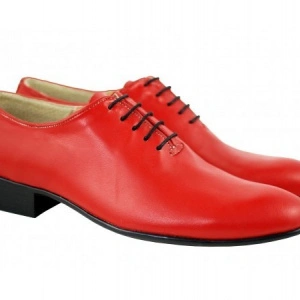Pantofi barbatesti rosii piele naturala casual-eleganti cod P65R - Editie de LUX