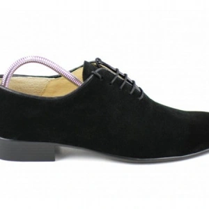 Pantofi barbati piele naturala velur negri casual-eleganti