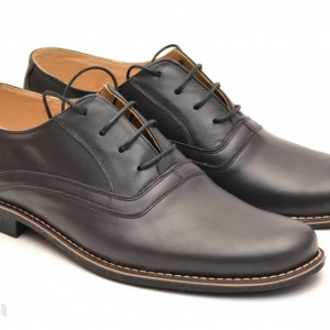 Pantofi barbati piele naturala bleumarin inchis casual-eleganti cu siret cod P45