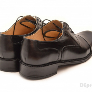Pantofi barbati piele naturala negri casual-eleganti cu siret cod P16 - Img 2