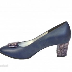 Pantofi bleumarin dama eleganti din piele naturala