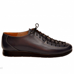Pantofi dama bleumarin casual-eleganti din piele naturala