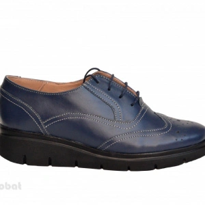Pantofi dama bleumarin casual-eleganti din piele naturala Oxford Black
