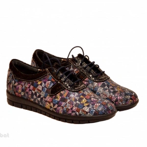 Pantofi dama colorati lucrati manual din piele naturala cod P163 Picasso