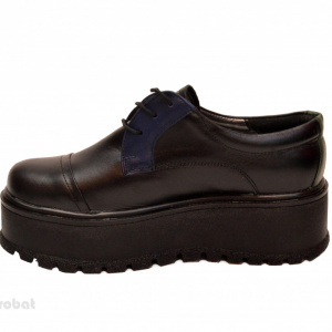 Pantofi dama cu talpa inalta 5,5 cm din piele naturala cod P177 - Img 3
