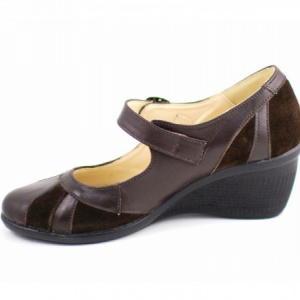Pantofi dama maro din piele naturala cu platforma cod P40M - Made in Romania - Img 3