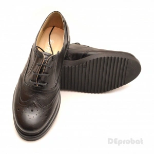 Pantofi dama negri casual-eleganti din piele naturala Oxford Black
