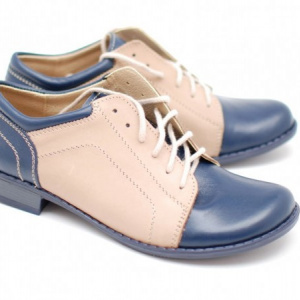 Pantofi dama piele naturala casual cu siret cod P93
