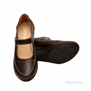 Pantofi dama piele naturala maro cu platforma