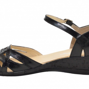 Pantofi dama piele naturala negri cu bareta cod P19 - Made in Romania - Img 4