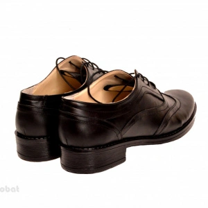 Pantofi dama piele naturala negri cu siret