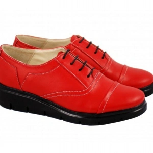 Pantofi dama rosii casual-eleganti din piele naturala cod P47R