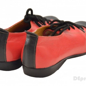 Pantofi dama rosii din piele naturala cu talpa joasa