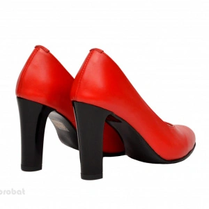 Pantofi dama rosii eleganti din piele naturala cu toc de 9 cm