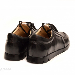 Pantofi dama sport-casual negri din piele naturala cu siret