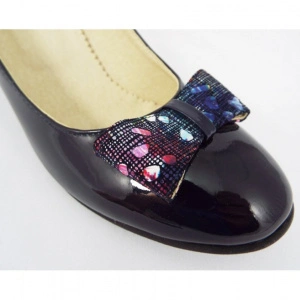 Pantofi eleganti dama bleumarin lacuiti din piele naturala