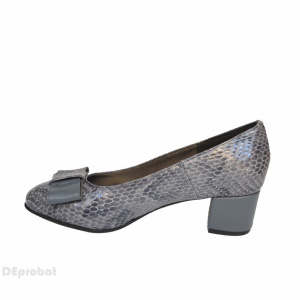 Pantofi gri dama eleganti din piele naturala