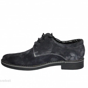 Pantofi gri petrol barbati piele naturala velur casual-offic