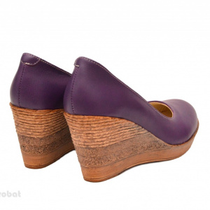 Pantofi mov dama eleganti - casual din piele naturala