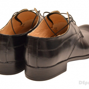 Pantofi negri barbati piele naturala casual-eleganti cu siret