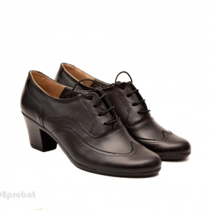 Pantofi negri dama casual-eleganti din piele naturala cod P129