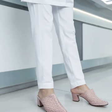 Saboti roz dama eleganti din piele naturala
