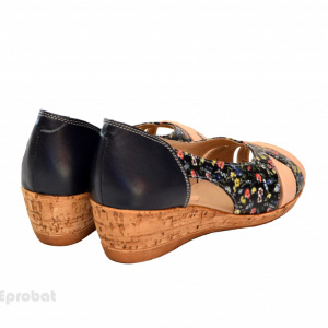 Sandale dama multicolore cu platforma din piele naturala cod S62 - Img 2