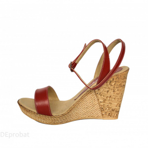 Sandale dama rosii cu platforma de 10,5 cm cm din piele naturala cod S53ROSU - Img 4