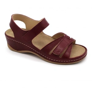Sandale Leon 2021 bordo - dama - cu taloneta detasabila