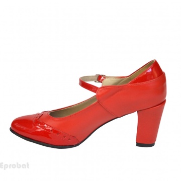 Pantofi rosii dama eleganti din piele naturala
