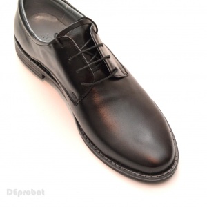 Pantofi bărbați negri casual-eleganți din piele naturală cu șiret – versatilitate și stil