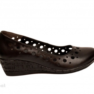 Pantofi dama piele naturala negri cu platforma vara