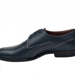 42 - Pantofi barbatesti bleumarin lucrati manual piele naturala cod LSP154BL - Editie de LUX - Lichidare Stoc - Img 4