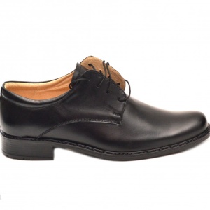 Pantofi negri barbati piele naturala casual-eleganti cu siret
