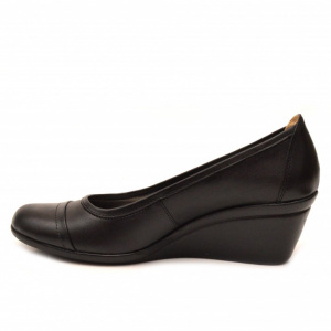 Balerini dama cu talpa ortopedica negri din piele naturala