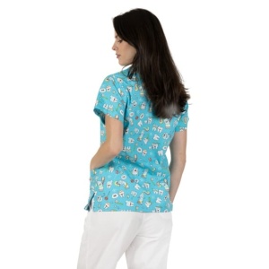 Bluza medicala albastru deschis cu dintisori 2