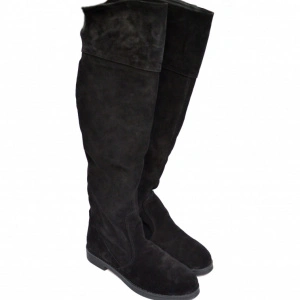 Cizme dama negre velur din piele naturala cod G351