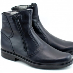 Ghete barbati piele naturala Negre casual-elegante cu fermoar cod G32N