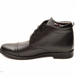 Ghete barbati piele naturala Negre casual-elegante cu siret