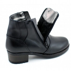 Ghete dama casual-elegante negre din piele natural