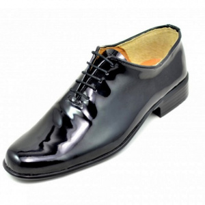 Pantofi barbatesti negri lacuiti din piele naturala casual-eleganti