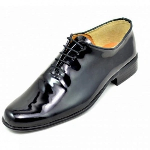 Pantofi barbatesti negri lacuiti din piele naturala casual-eleganti