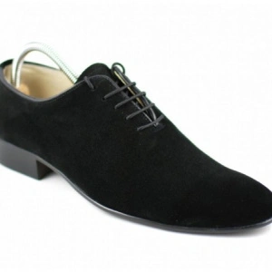 Pantofi barbati piele naturala velur negri casual-eleganti