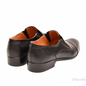 Pantofi barbati piele naturala negri casual-eleganti
