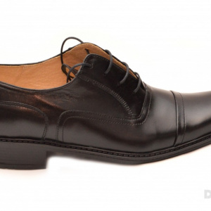 Pantofi barbati piele naturala negri casual-eleganti cu siret cod P16 - Img 3