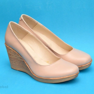 Pantofi bej dama eleganti - casual din piele naturala cod P162BEJ