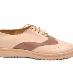 Pantofi dama bej casual-eleganti din piele naturala