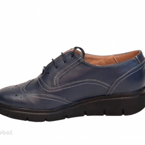 Pantofi dama bleumarin casual-eleganti din piele naturala Oxford Black