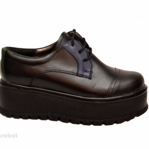 Pantofi dama cu talpa inalta 5,5 cm din piele naturala cod P177 - Img 4
