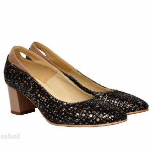 Pantofi dama eleganti cu toc imbracat in piele naturala cod P342